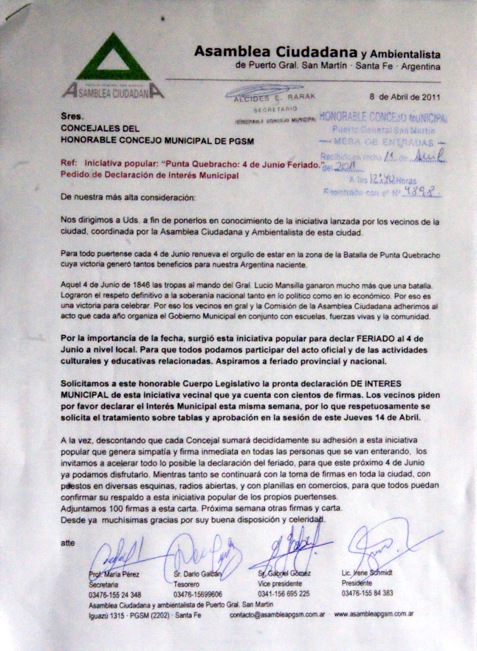 20110408 PGSM CARTA A CONCEJALES PRESENTANDO LA CAMPAÑA DE FIRMAS 4 DE JUNIO FERIADO