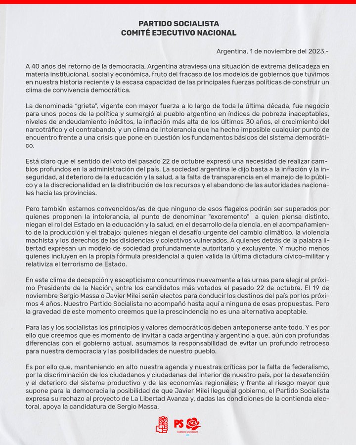 20231101 PARTIDO SOCIALISTA PS CONTRA MIMLEY VOTA A MASSA