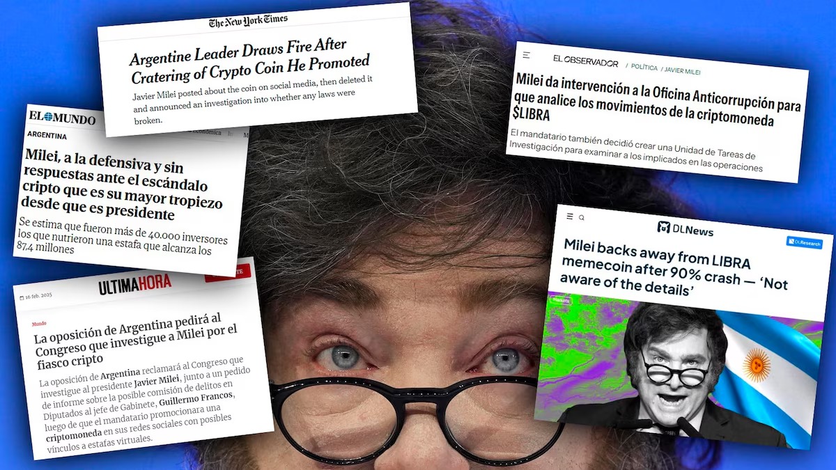 20250216 ESTAFA DE MILEI CON LA CRIPTO LIBRA REPERCUSION MUNDIAL
