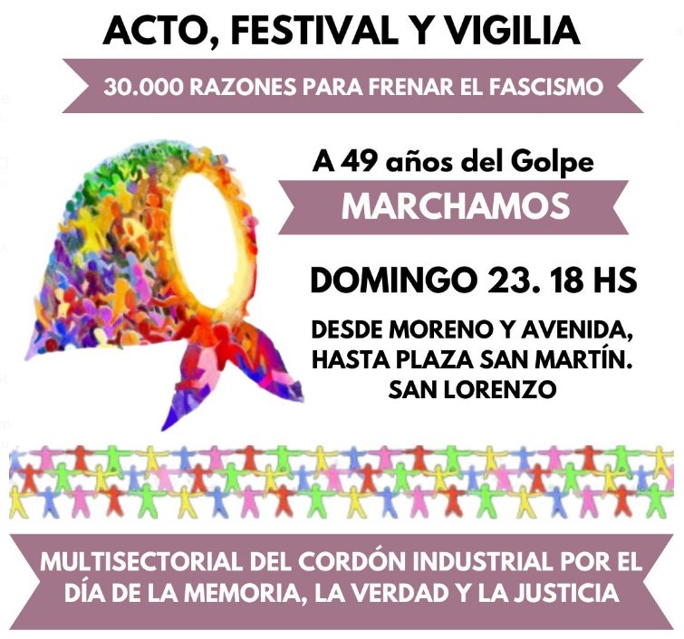 20250324 MARCHA Multisectorial del Cordón Industrial por el Día de la Memoria a Verdad y la Justicia